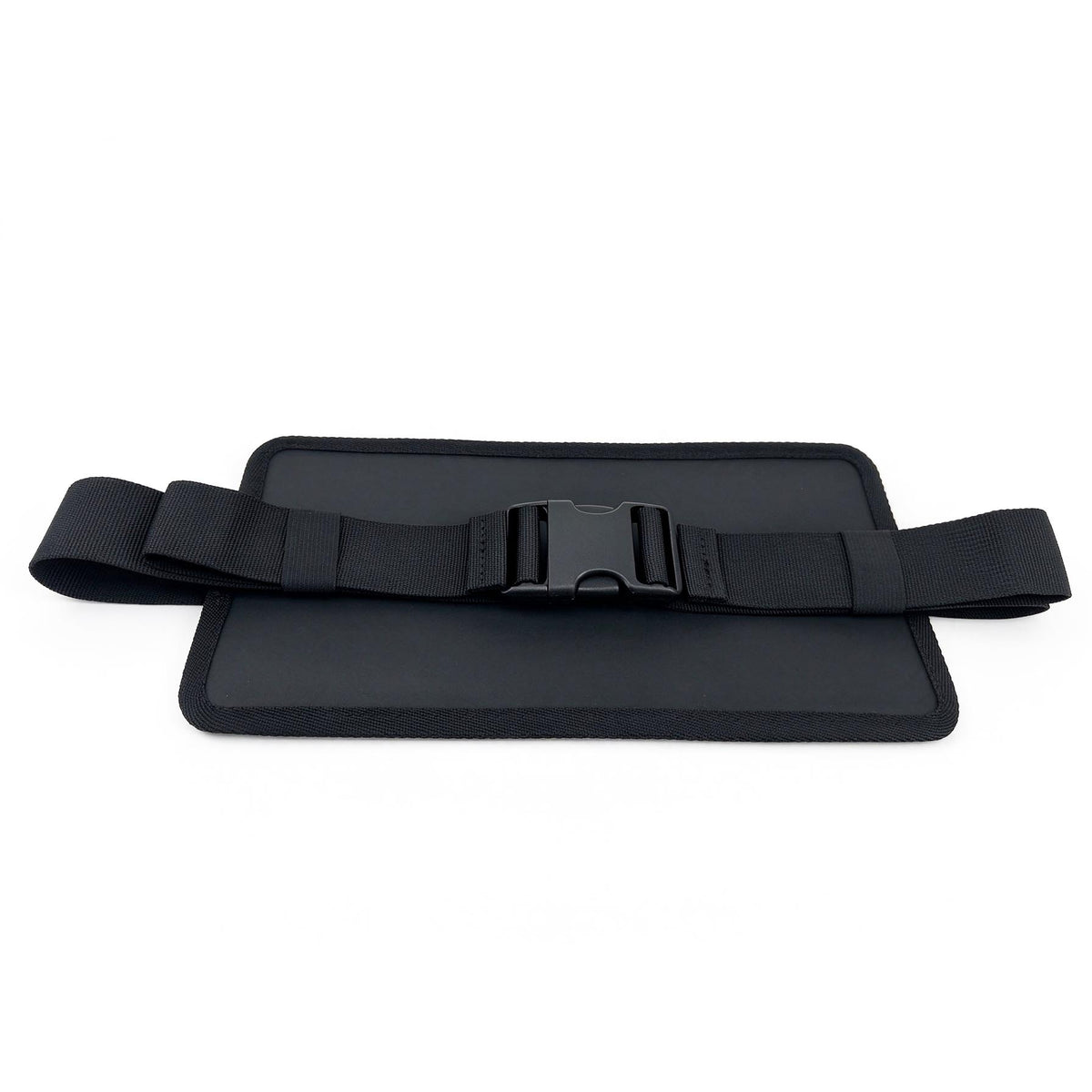 Phone Pouch back view, adjustable black webbing belt and central quick-release buckle.